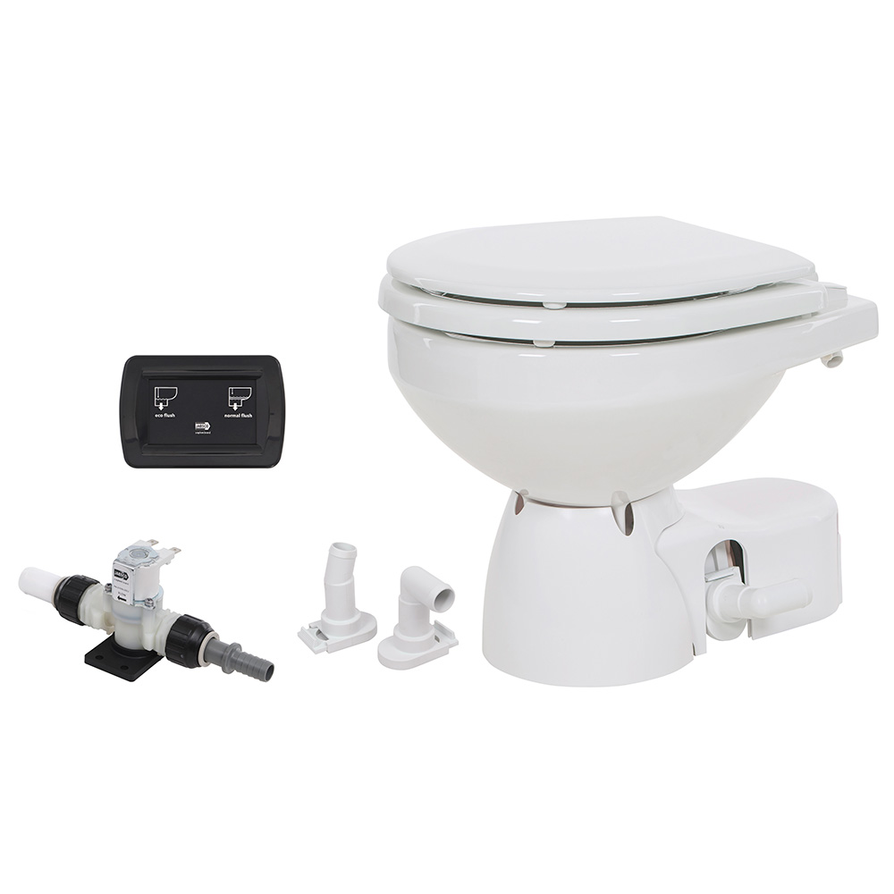 Jabsco Quiet Flush E2 Fresh Water Toilet Compact Bowl - 12V - Soft Close Lid Jabsco Quiet Flush E2 Fresh Water Toilet Compact Bowl - 12V - Soft Close Lid - Imagen 1