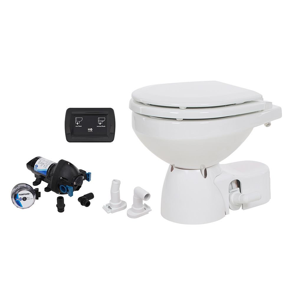 Jabsco Quiet Flush E2 Raw Water Toilet Compact Bowl - 12V - Soft Close Lid Jabsco Quiet Flush E2 Raw Water Toilet Compact Bowl - 12V - Soft Close Lid - Imagen 1