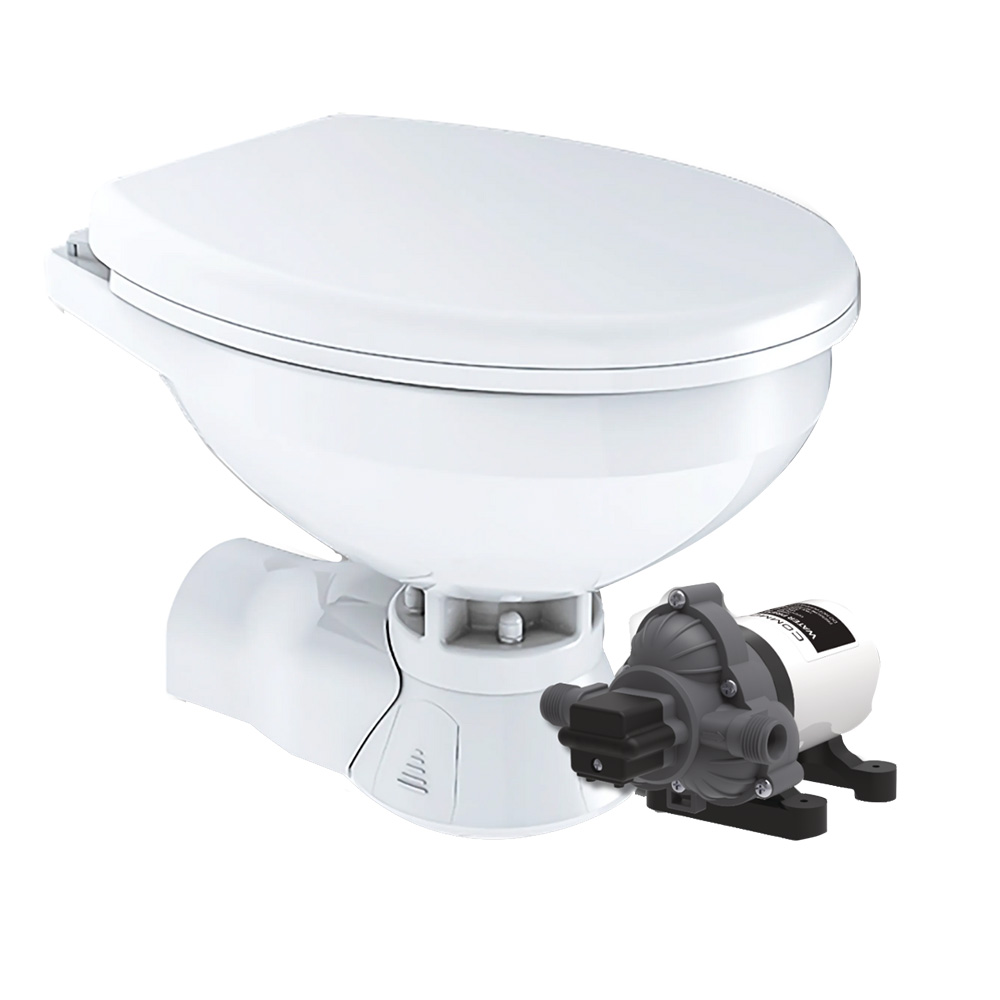 Commodore Quiet Flush Electric Toilet - Rear Macerator - Raw Water Pump - Regular Size Commodore Quiet Flush Electric Toilet - Rear Macerator - Raw Water Pump - Regular Size - Imagen 1
