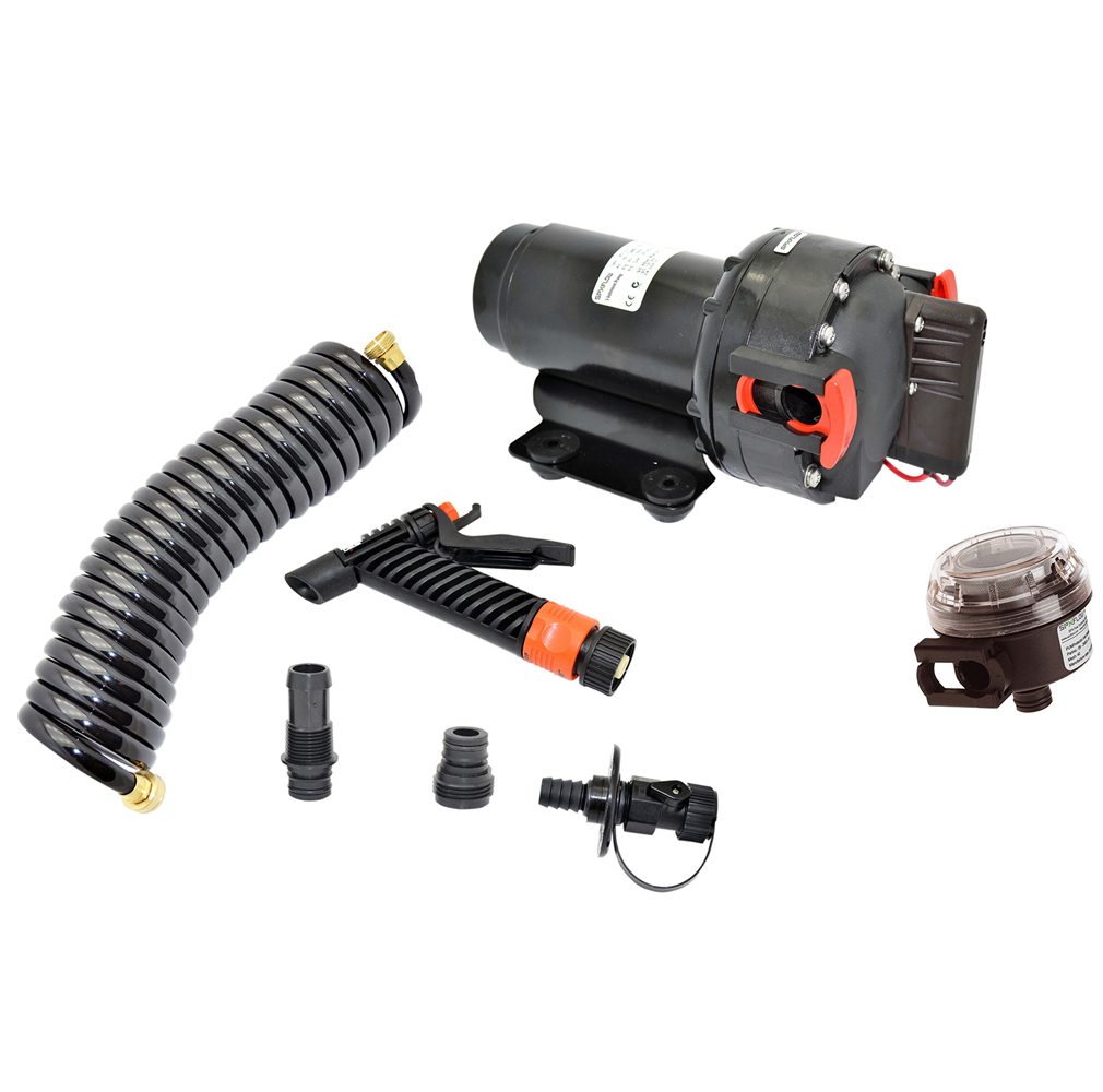 Johnson Pump 5.2 GPM Aqua Jet Washdown Pump Kit w/Hose - 24V Johnson Pump 5.2 GPM Aqua Jet Washdown Pump Kit w/Hose - 24V - Imagen 1