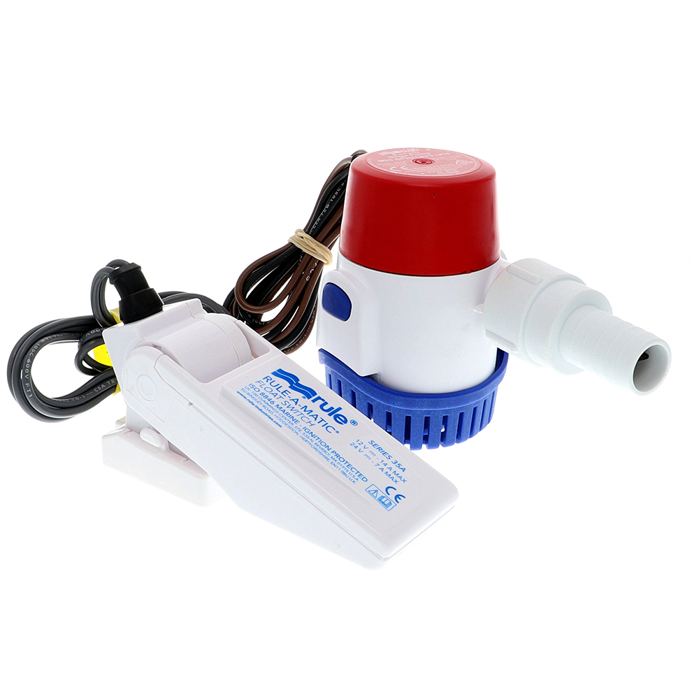 Rule 500 GPH Standard Bilge Pump Kit w/Float Switch - 12V Rule 500 GPH Standard Bilge Pump Kit w/Float Switch - 12V - Imagen 1