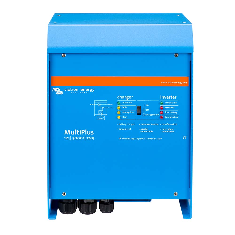 Victron MultiPlus Inverter/Charger 12 VDC - 3000W - 120vAC w/120AMP Battery Charger - 50AMP Transfer Switch Victron MultiPlus Inverter/Charger 12 VDC - 3000W - 120vAC w/120AMP Battery Charger - 50AMP Transfer Switch - Imagen 1