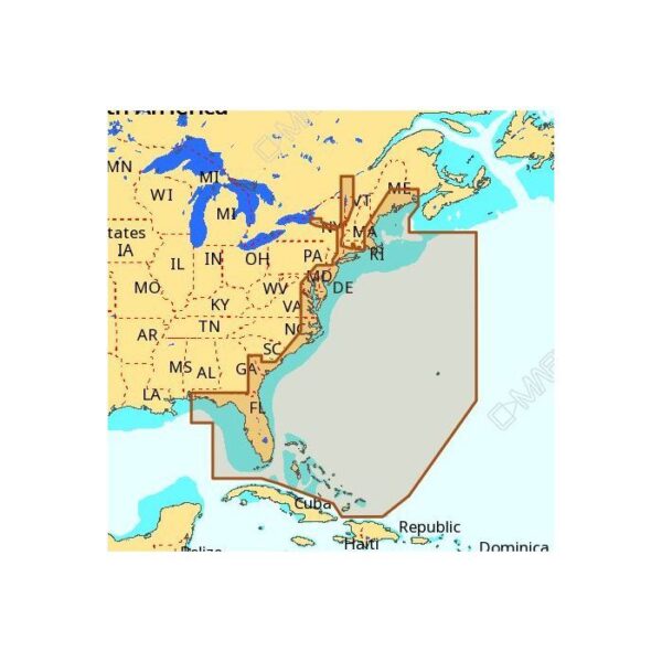 C-MAP Max Wide microSD - U.S. East Coast & Bahamas