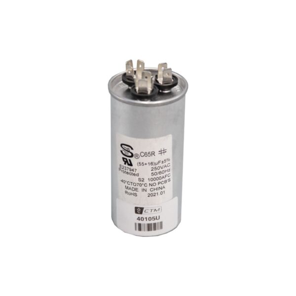 CTM Capacitor for 16k Btu's Units - 115V - 55+16 µF ± 5%