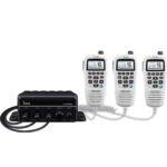 ICOM M510BB GW Black Box Marine VHF Fixed Mount w/AIS, WHITE HM-195GB, & Three CommandMic Ports