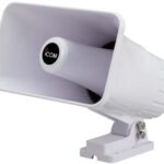 ICOM 40W hailer/speaker for fixed mounts; 4 ohm, extra UV protecting, all stainless steel hardware, heavy duty mounting bracket