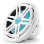 JL AUDIO M3-10IB-S-GW-I-4: 10" Marine Subwoofer, Infinite Baffle, Gloss White Sport Grille, RGB LED