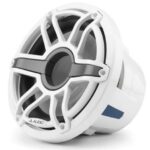 JL AUDIO M6-10W-S-GWGW-4: 10" Marine Subwoofer Driver, Gloss Trim Ring and White Sport Grille, 4 O