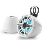 JL AUDIO M6-650VEX-GW-S-GWGW-I: 6.5" VEX Tower Speakers, Gloss White Enclosure & Sport Grill, RGB LED