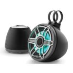 JL AUDIO M6-650VEX-MB-S-GMTI-I: 6.5" VEX Tower Speakers, Mt Black Encl., Titanium Sport Grille, RGB LED