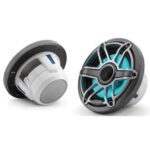 JL AUDIO M6-650X-S-GMTI-I: 6.5" Marine Speakers, Sport Grille, Gunmetal Trim, Titanium Grille, ILLUM