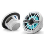 JL AUDIO M6-650X-S-GWGW-I: 6.5" Marine Speakers, Sport Grille, Gloss White Trim, White Grille, ILLUM