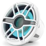 JL AUDIO M7-12IB-S-GWGW-i-4: 12" Marine Subwoofer, 600W, 4ohm, Gloss White Sport Grille, RGB LED, EACH