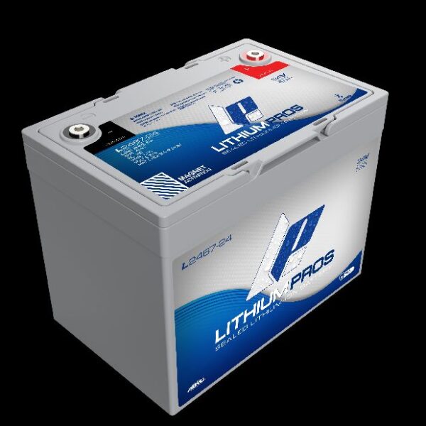 LITHIUM PROS LiFePO4 Battery, 24V/67 Ah (Trolling/Deep cycle, Grp 24) Bluetooth