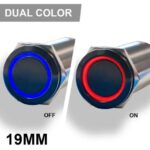 PLASHLIGHTS REVERT Harsh Environment 19MM Dual Color Push Button On/Off Switch - Black