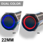 PLASHLIGHTS REVERT Harsh Environment 22MM Dual Color Push Button On/Off Switch - Black