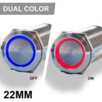 PLASHLIGHTS REVERT Harsh Environment 22MM Dual Color Push Button On/Off Switch - Stainless Steel