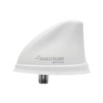 SHAKESPEARE White Low Profile Dorsal Antenna, 26 foot white RG58 cable with PL-259 plug