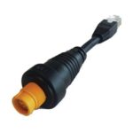SIMRAD RJ45 Male to 5-Pin Female Round Ethernet Adapter Cable, Yellow